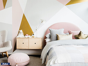 Geometric Gold Feature Wall Design